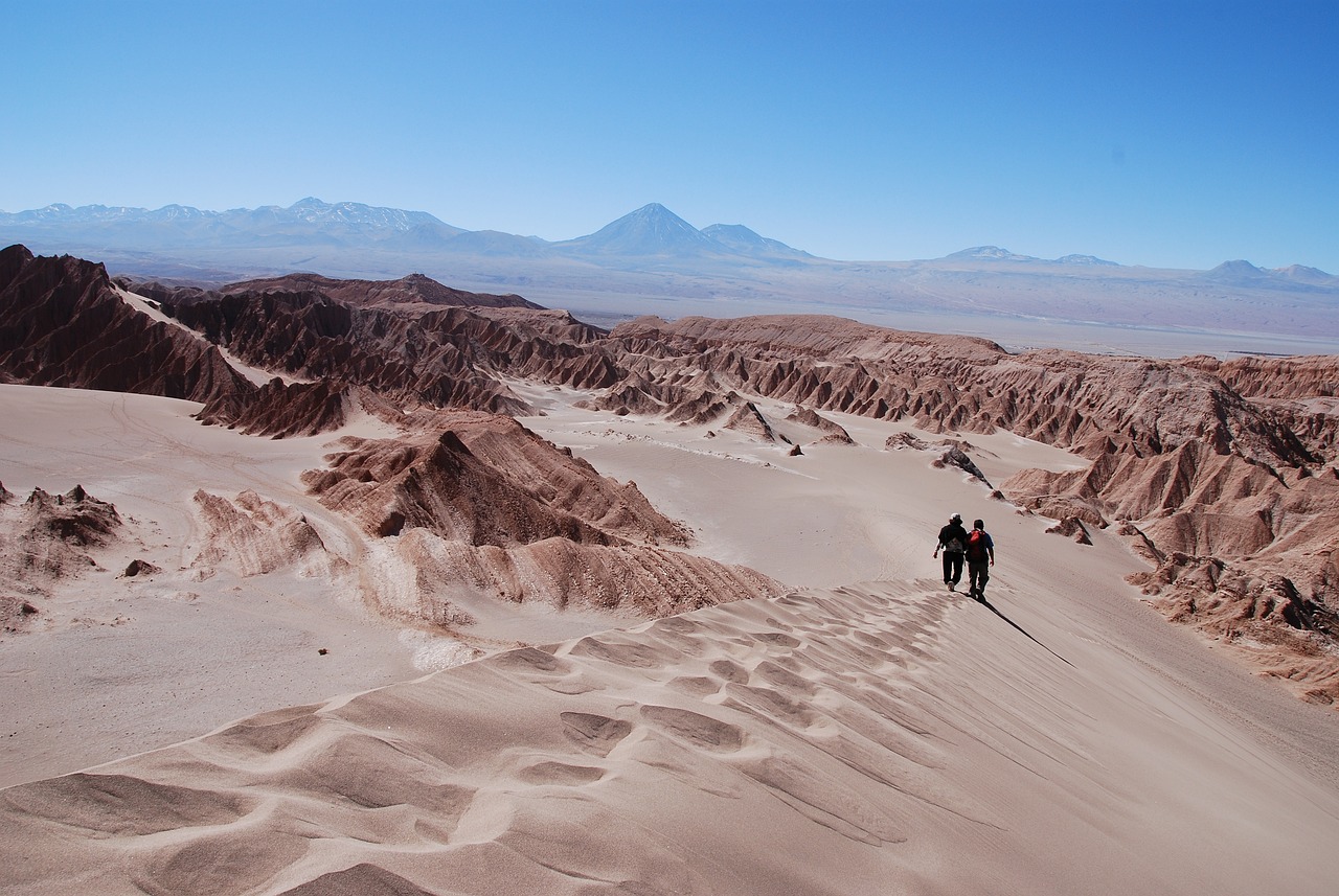 Dunes de sable dans le désert d'Atacama, au Chili, Amerique du Sud