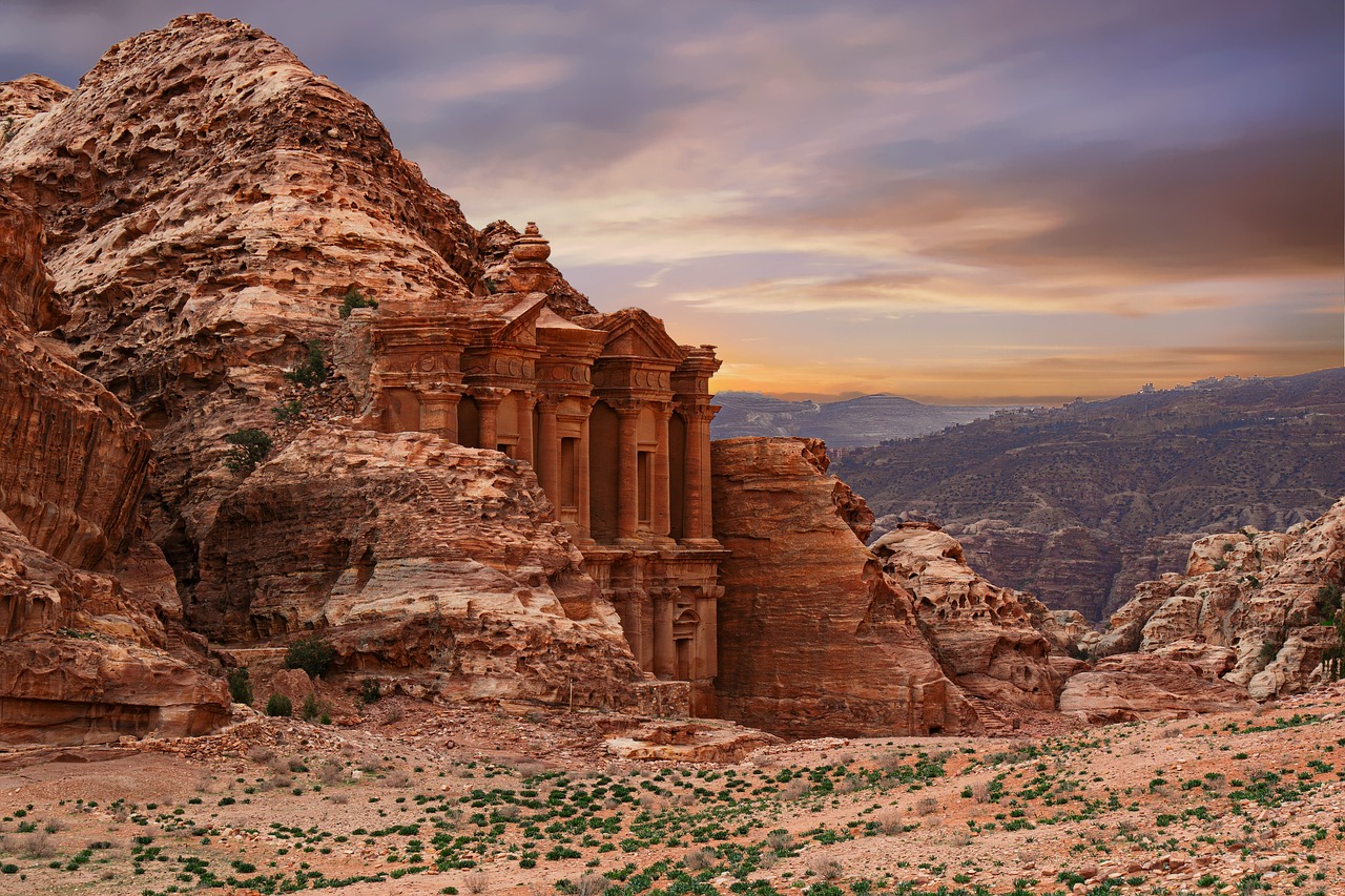 Petra, patrimoine mondial, Jordanie, Moyen Orient, coucher de soleil