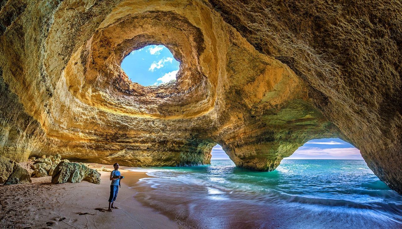 Grotte, crique avec mer, Portugal, Europe